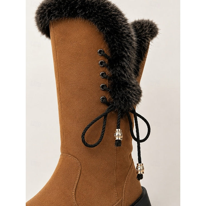 Lorianne | Femme Bottes Montantes Fourrure Hiver - Camel - Image 11