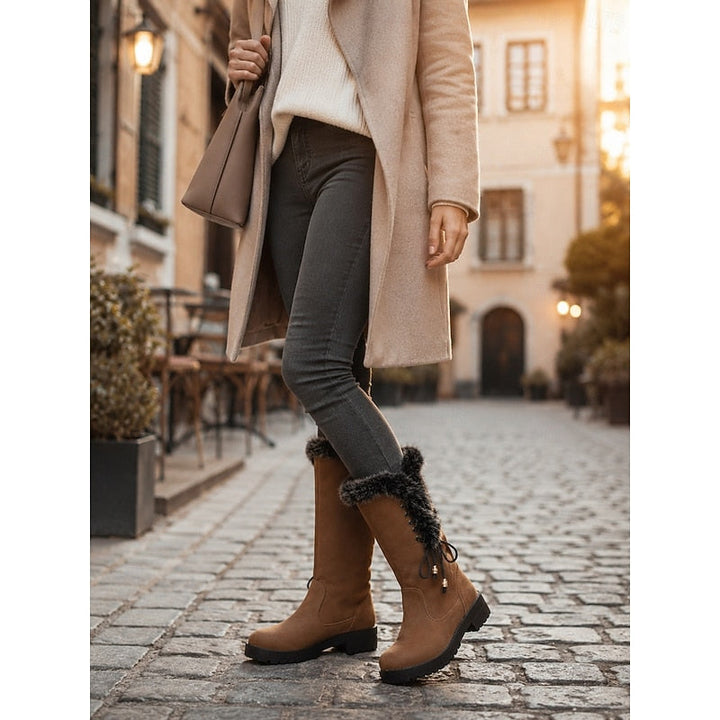 Lorianne | Femme Bottes Montantes Fourrure Hiver - Camel - Image 12