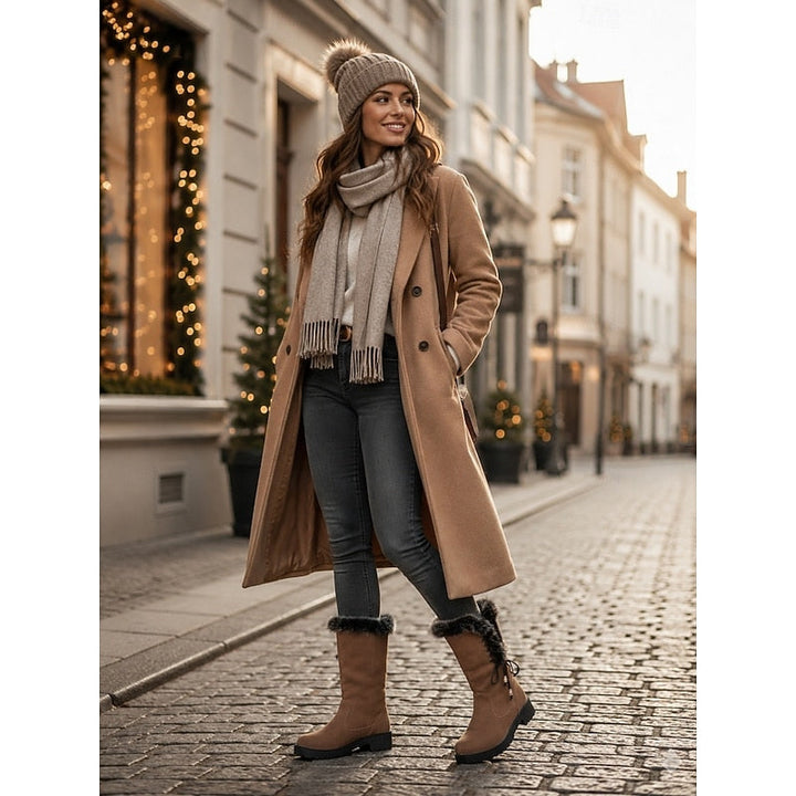 Lorianne | Femme Bottes Montantes Fourrure Hiver - Camel - Image 14