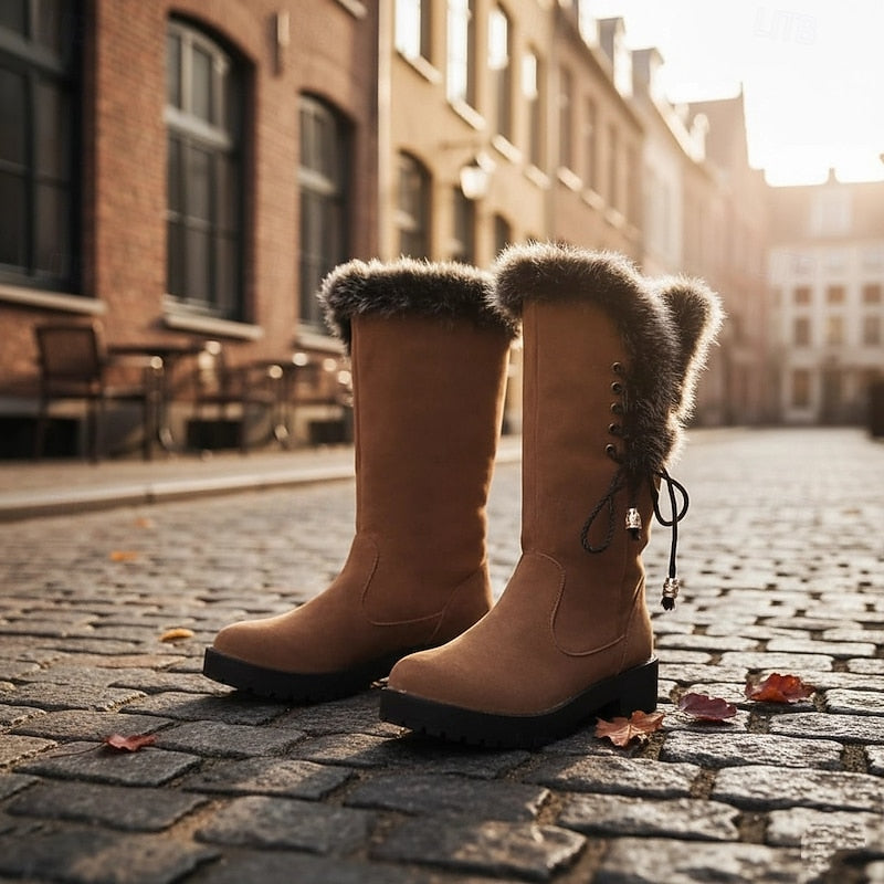Lorianne | Femme Bottes Montantes Fourrure Hiver - Camel - Image 2