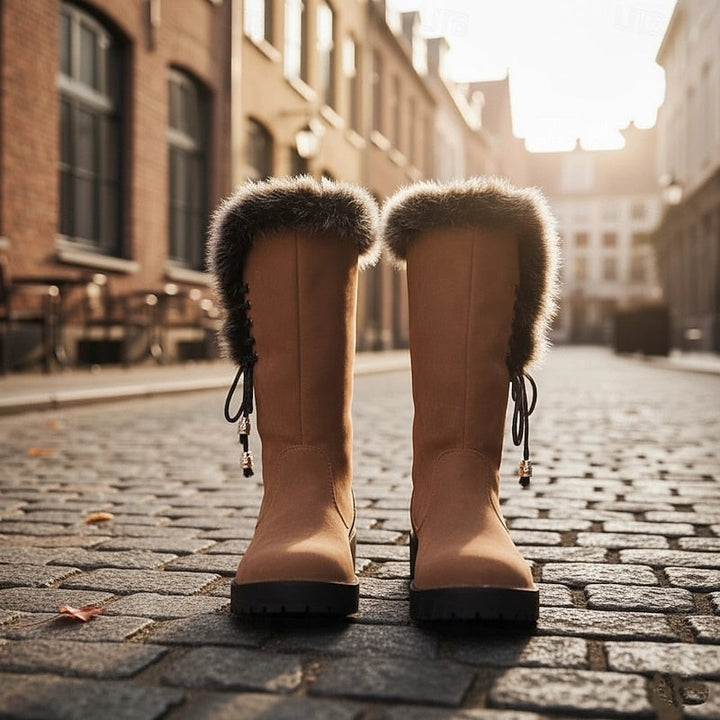 Lorianne | Femme Bottes Montantes Fourrure Hiver - Camel - Image 3