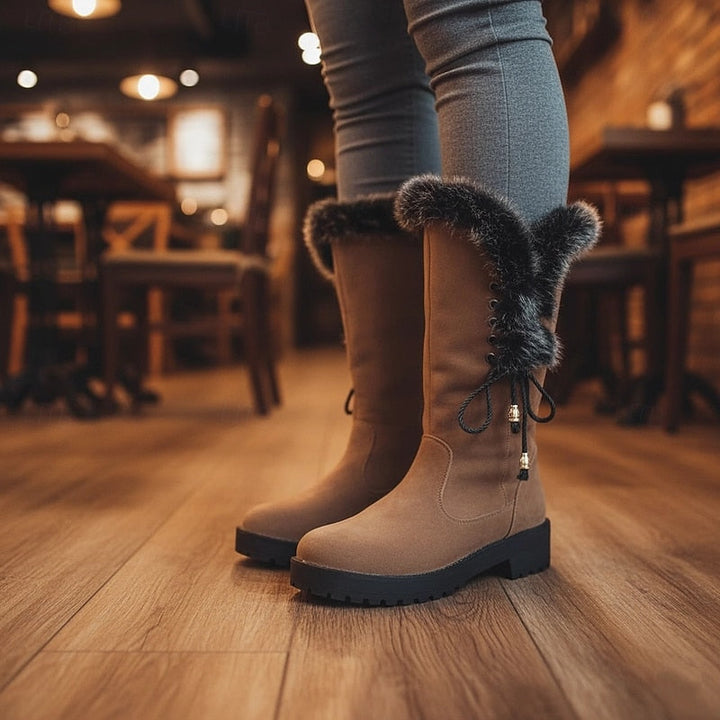 Lorianne | Femme Bottes Montantes Fourrure Hiver - Camel - Image 4