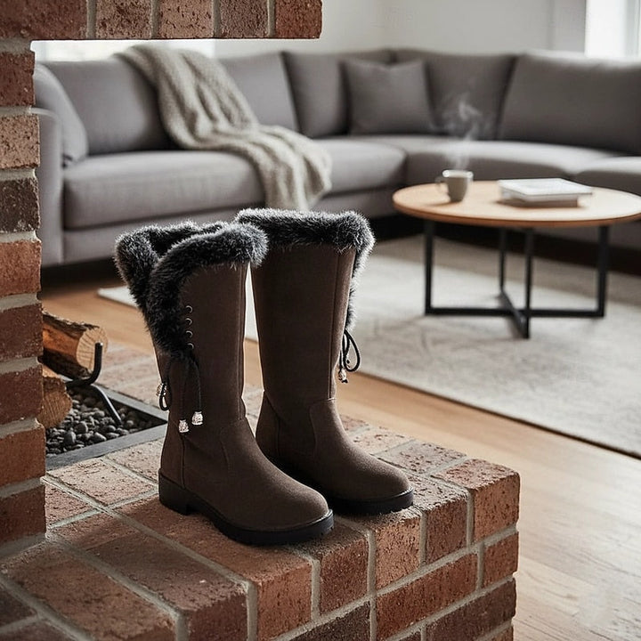 Lorianne | Femme Bottes Montantes Fourrure Hiver - Camel - Image 6