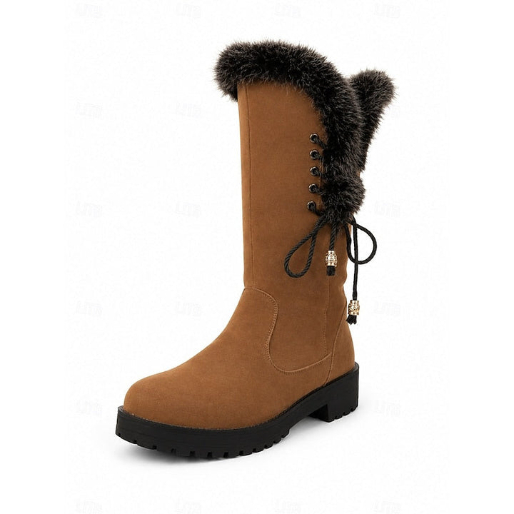 Lorianne | Femme Bottes Montantes Fourrure Hiver - Camel - Image 9