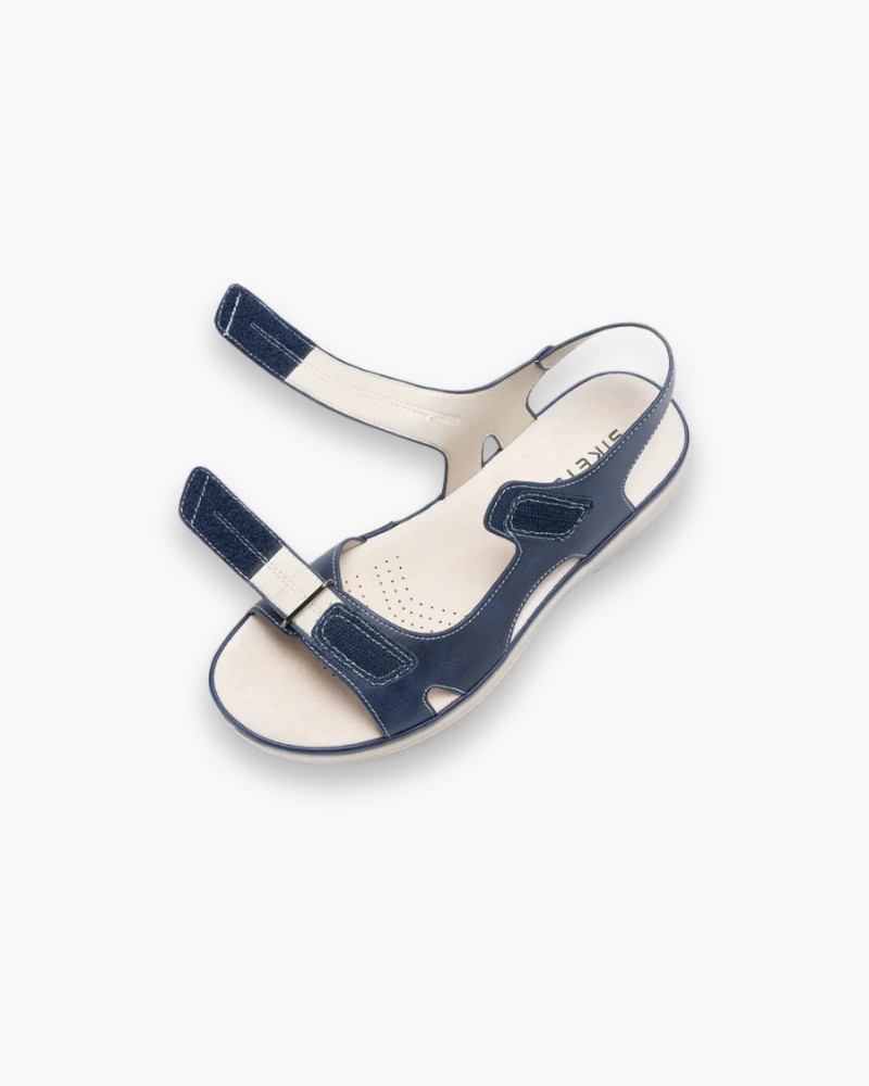Loriève | Sandales Femme à Scratch Semelle Légère - Navy - Image 3