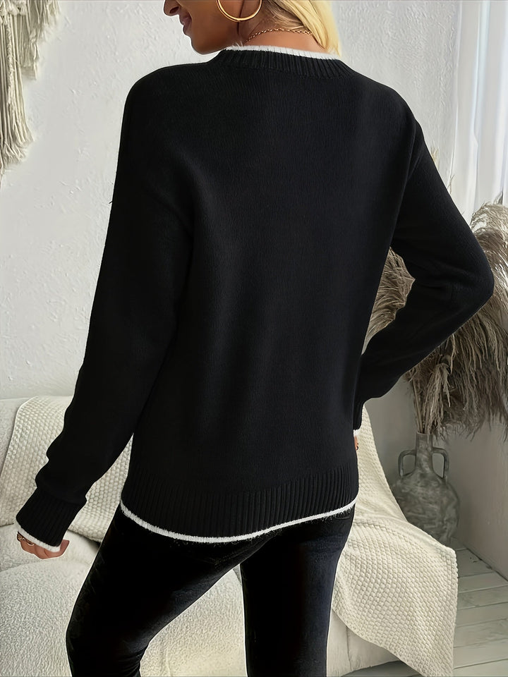 Lorène | Pull Femme Flocon de Neige Col Rond - Burgundy - Image 7