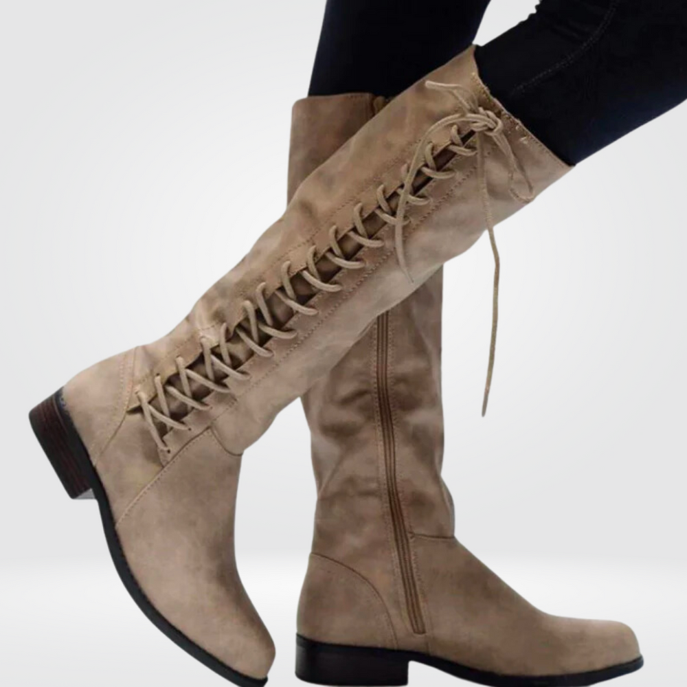 Lorvaine | Bottes Hautes Femme Lacées Tige Montante - Black - Image 2