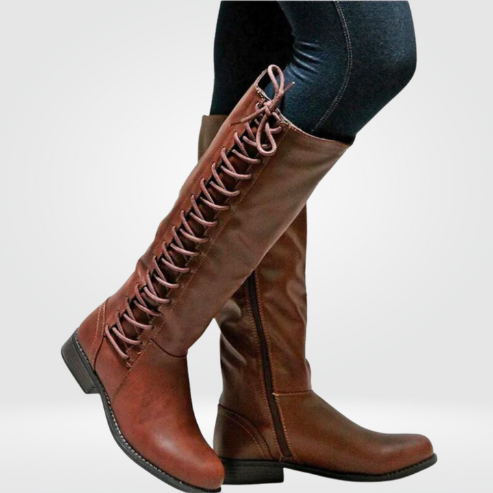 Lorvaine | Bottes Hautes Femme Lacées Tige Montante - Black - Image 3