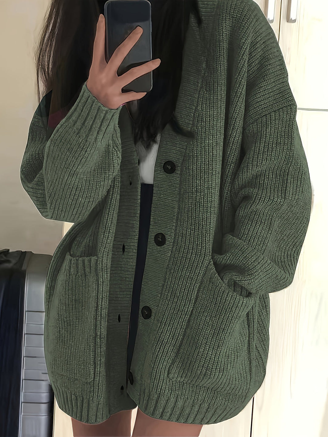 Lorvaine | Gilet en Maille Femme Oversize Boutons - Image 1