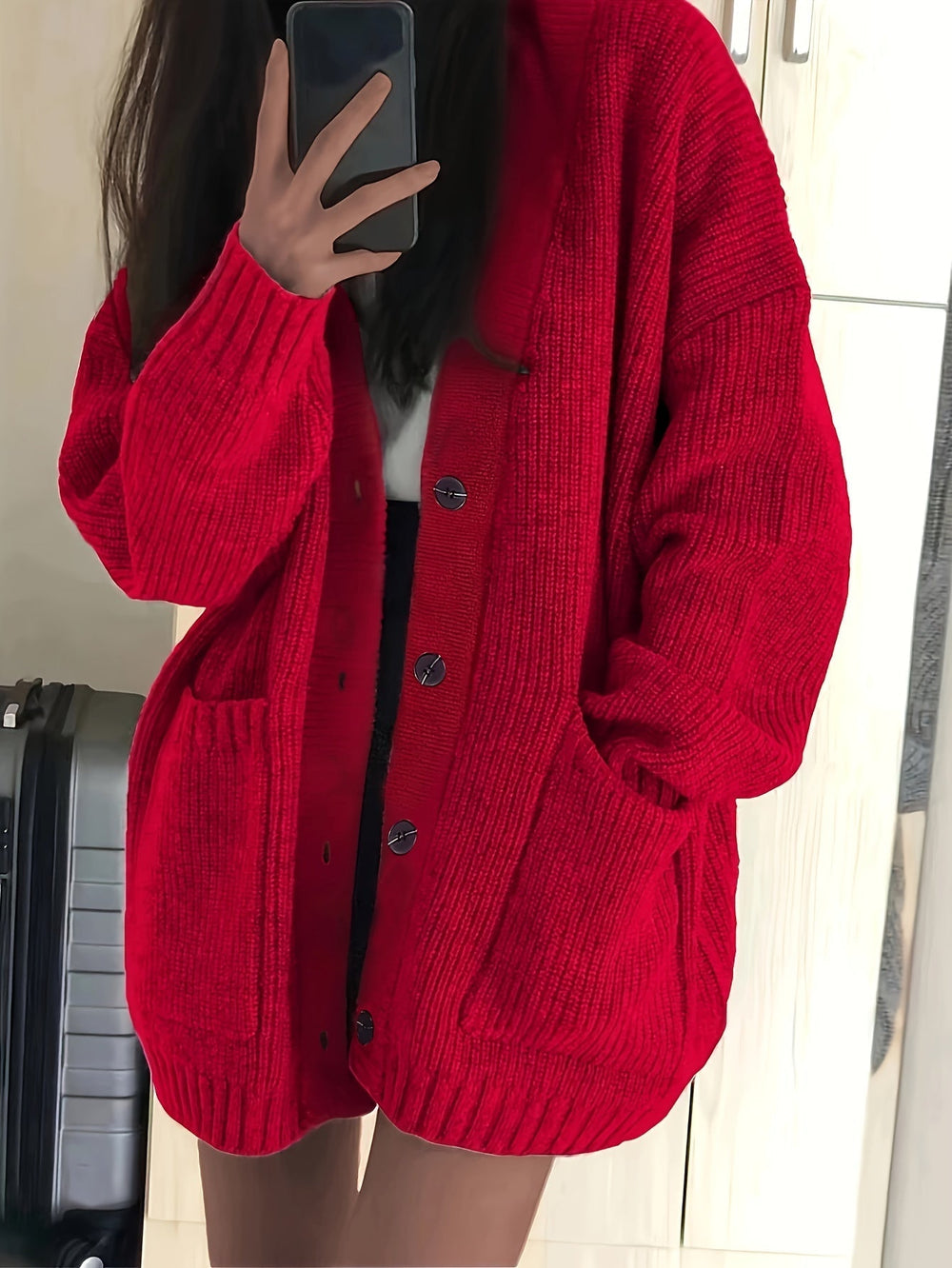 Lorvaine | Gilet en Maille Femme Oversize Boutons - Image 2