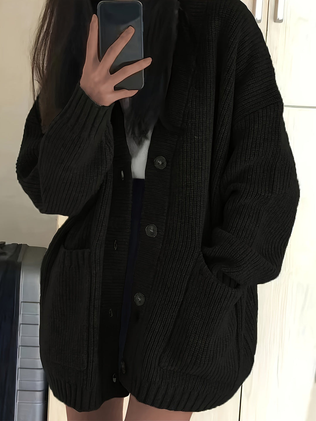 Lorvaine | Gilet en Maille Femme Oversize Boutons - Image 3