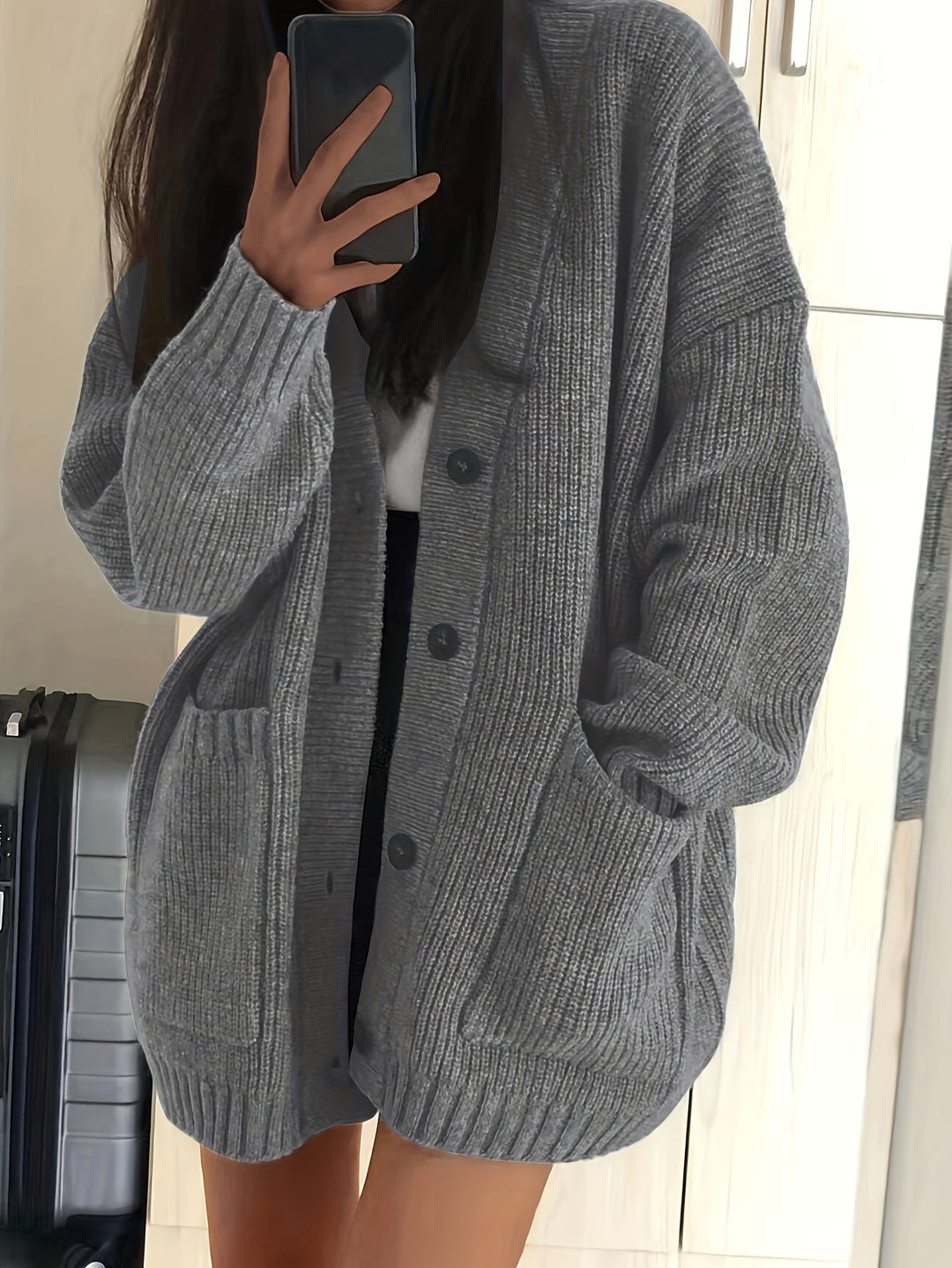 Lorvaine | Gilet en Maille Femme Oversize Boutons - Image 5