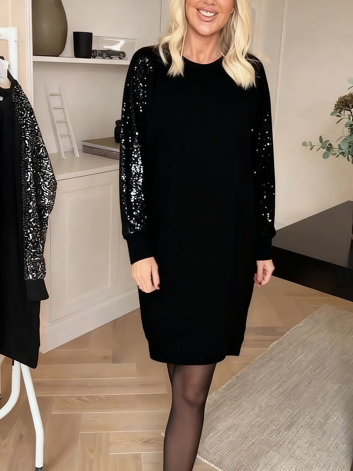 Lorvaise | Femme Robe de Soirée Manches Paillettes - Image 2