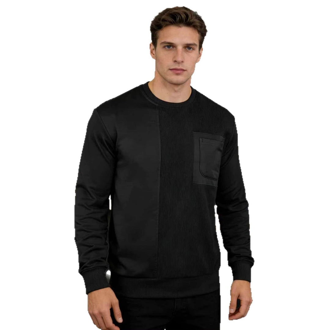 Lorvec | Sweat Col Rond Homme Poche Poitrine - Beige - Image 5