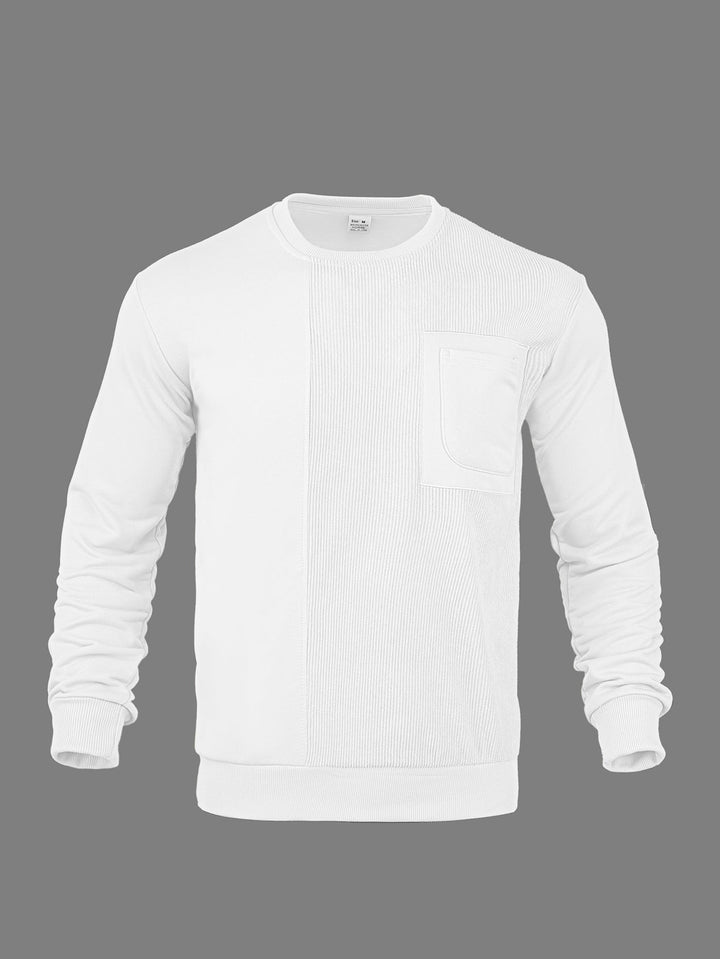 Lorvec | Sweat Col Rond Homme Poche Poitrine - Beige - Image 6