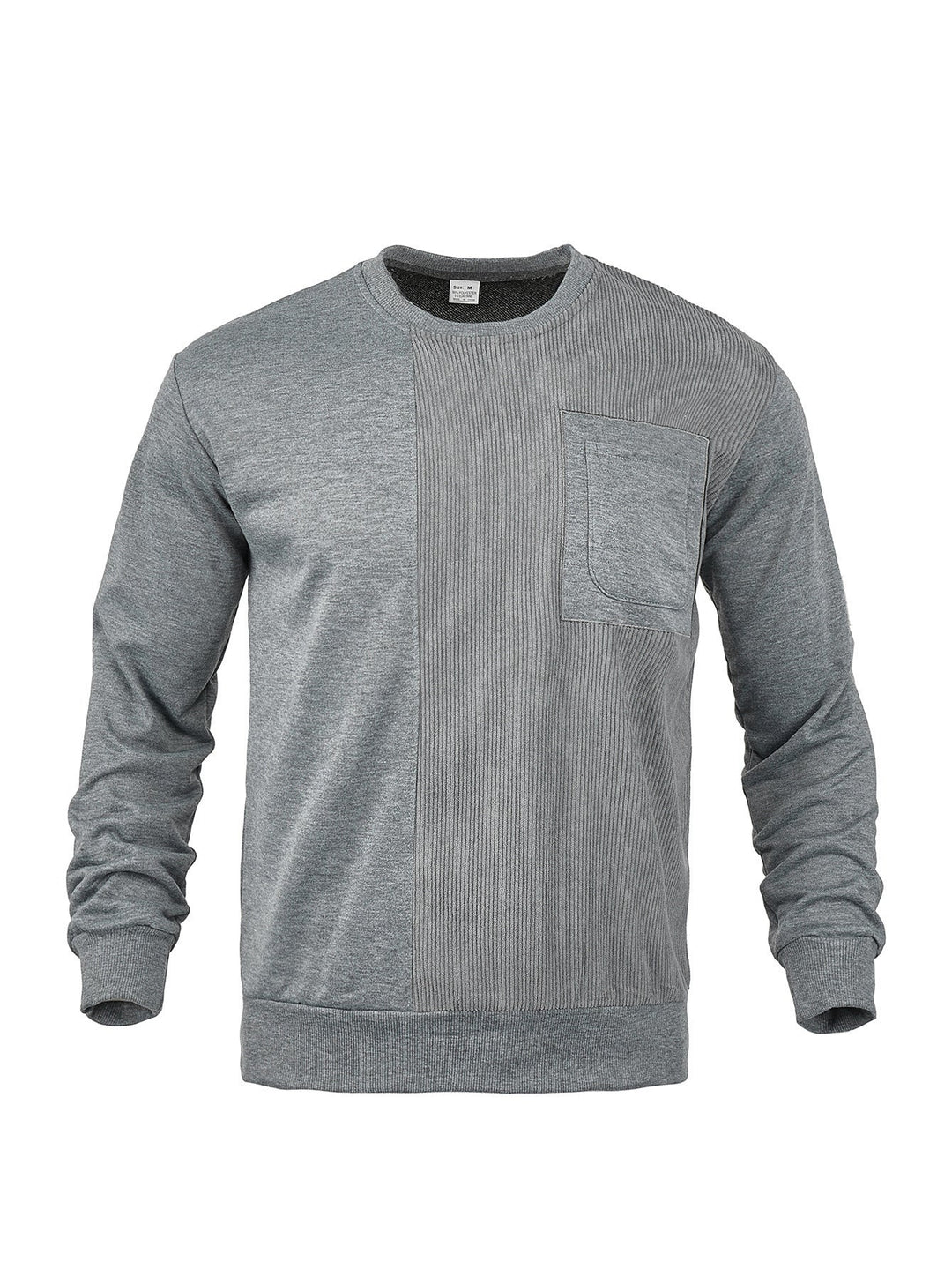Lorvec | Sweat Col Rond Homme Poche Poitrine - Beige - Image 9