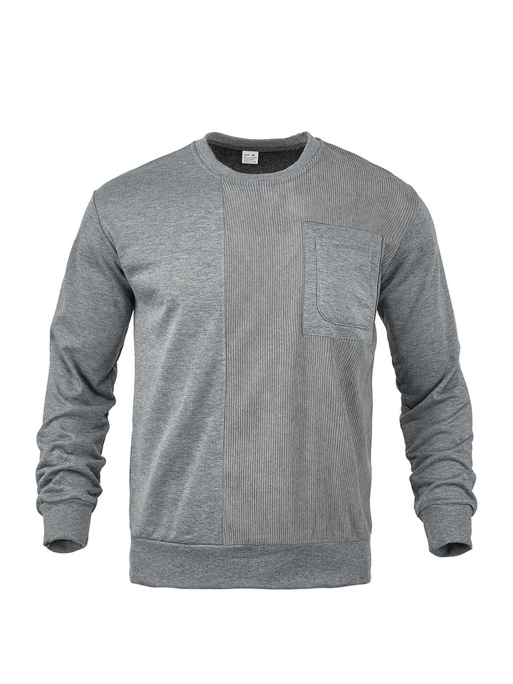 Lorvec | Sweat Col Rond Homme Poche Poitrine - Beige - Image 9