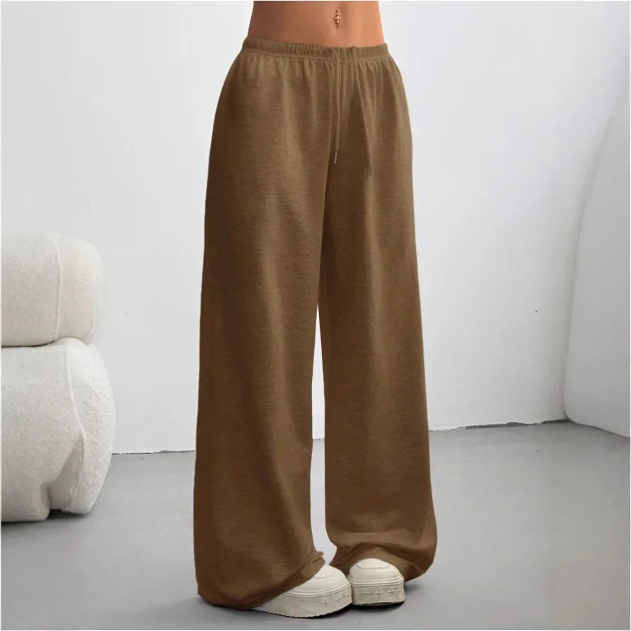 Lorvène | Femme Pantalon Large Jogging Ample - Light Brown - Image 1