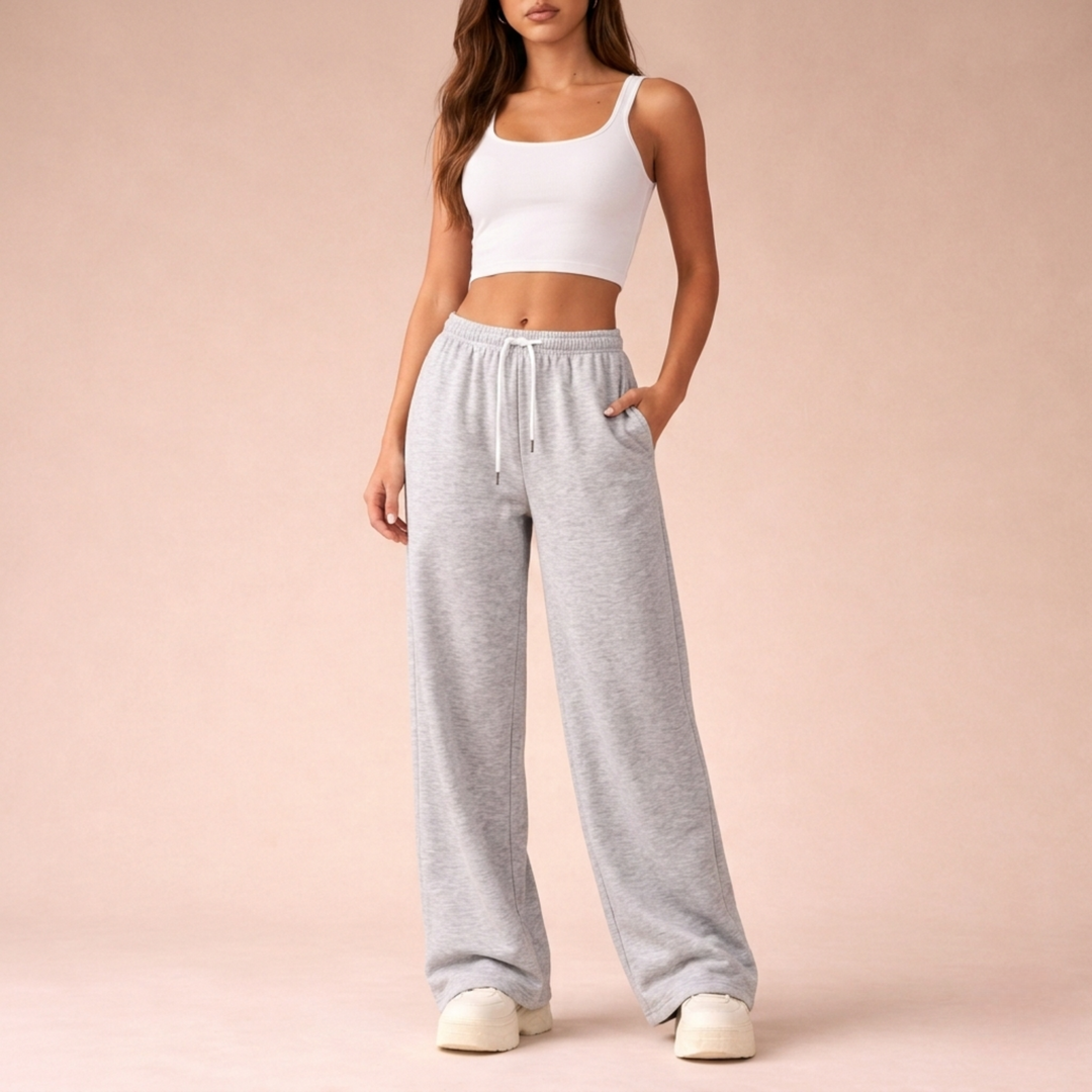 Lorvène | Femme Pantalon Large Jogging Ample - Light Brown - Image 11