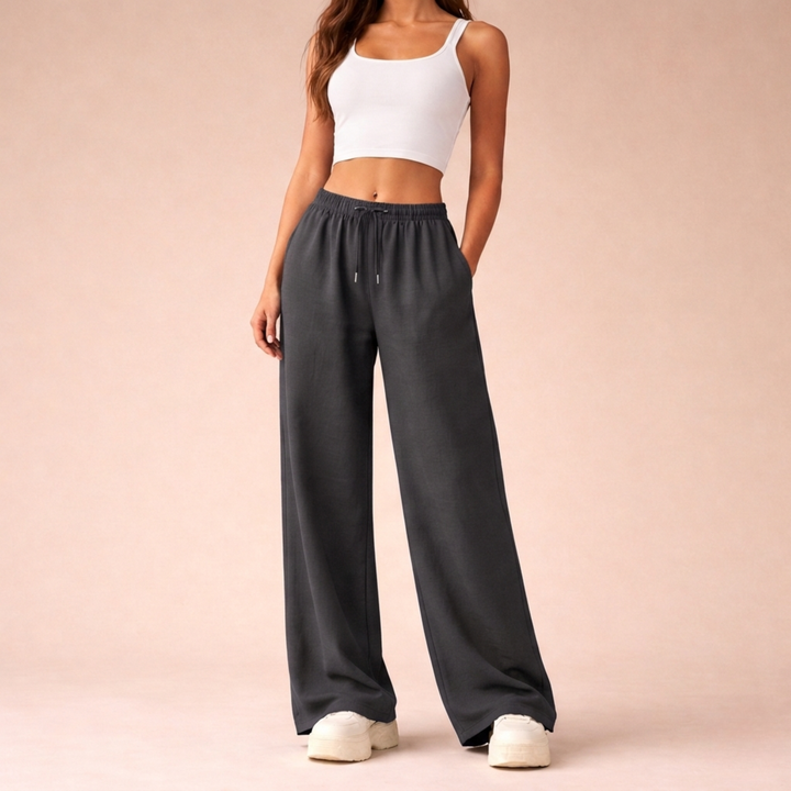Lorvène | Femme Pantalon Large Jogging Ample - Light Brown - Image 12