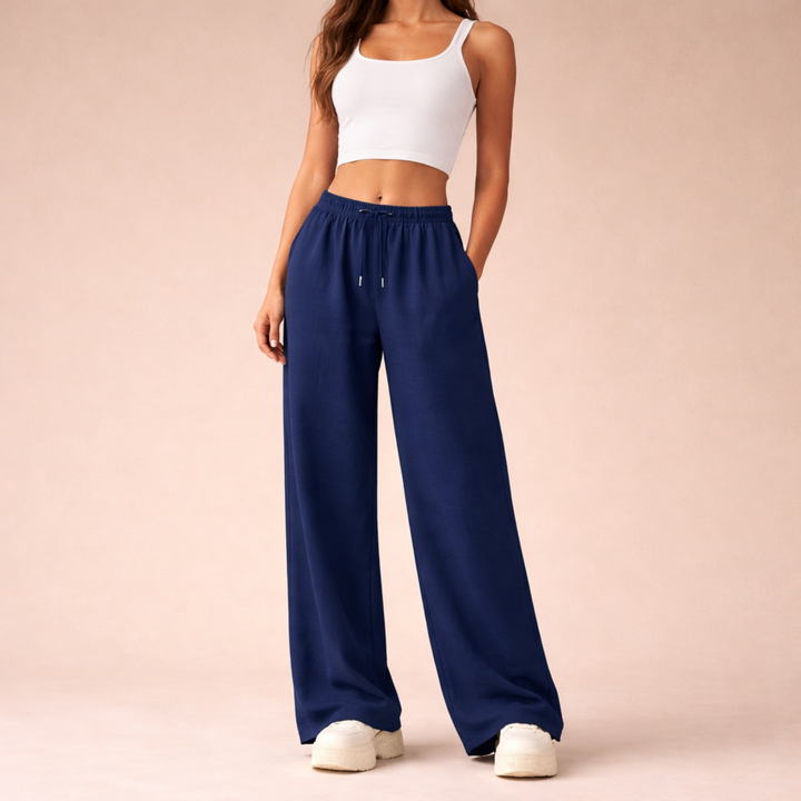 Lorvène | Femme Pantalon Large Jogging Ample - Light Brown - Image 7