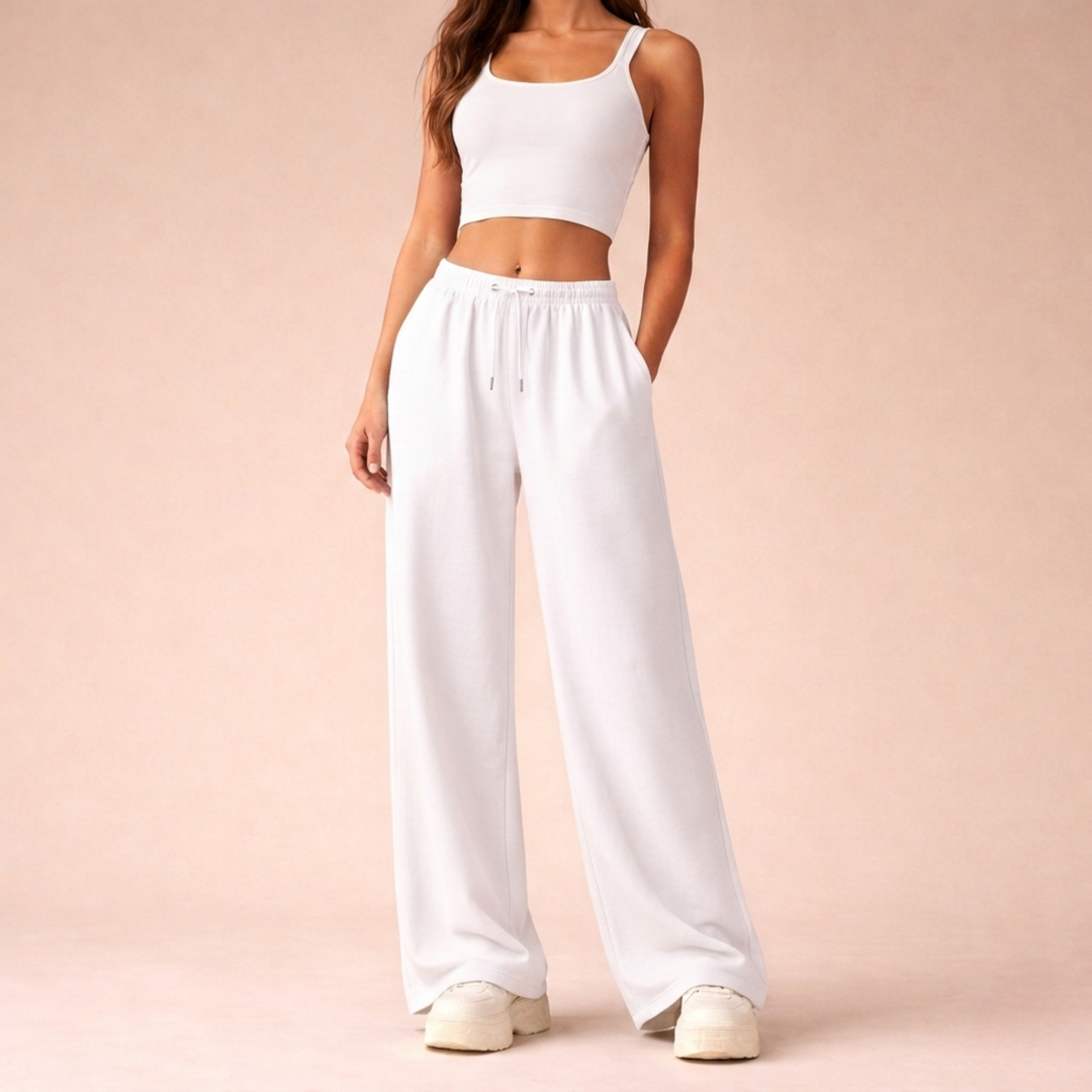 Lorvène | Femme Pantalon Large Jogging Ample - Light Brown - Image 9