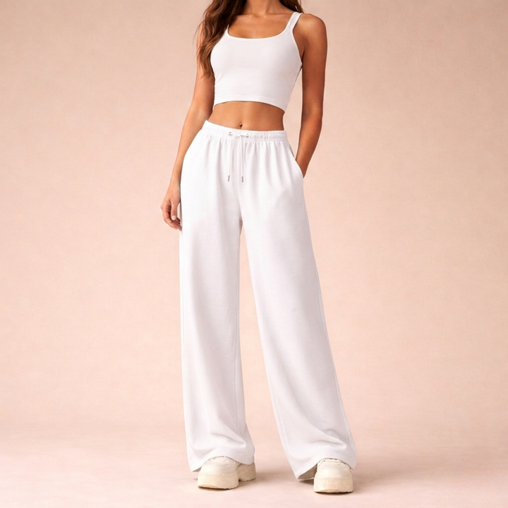 Lorvène | Femme Pantalon Large Jogging Ample - Light Brown - Image 9