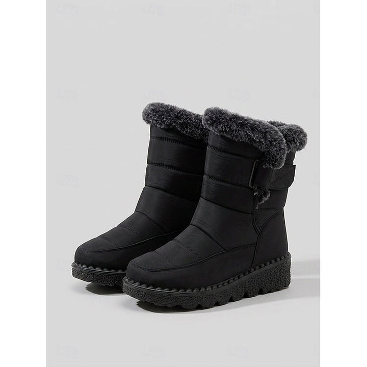 Élowarde | Bottes Neige Femme Imperméables Fourrées - Black - Image 1