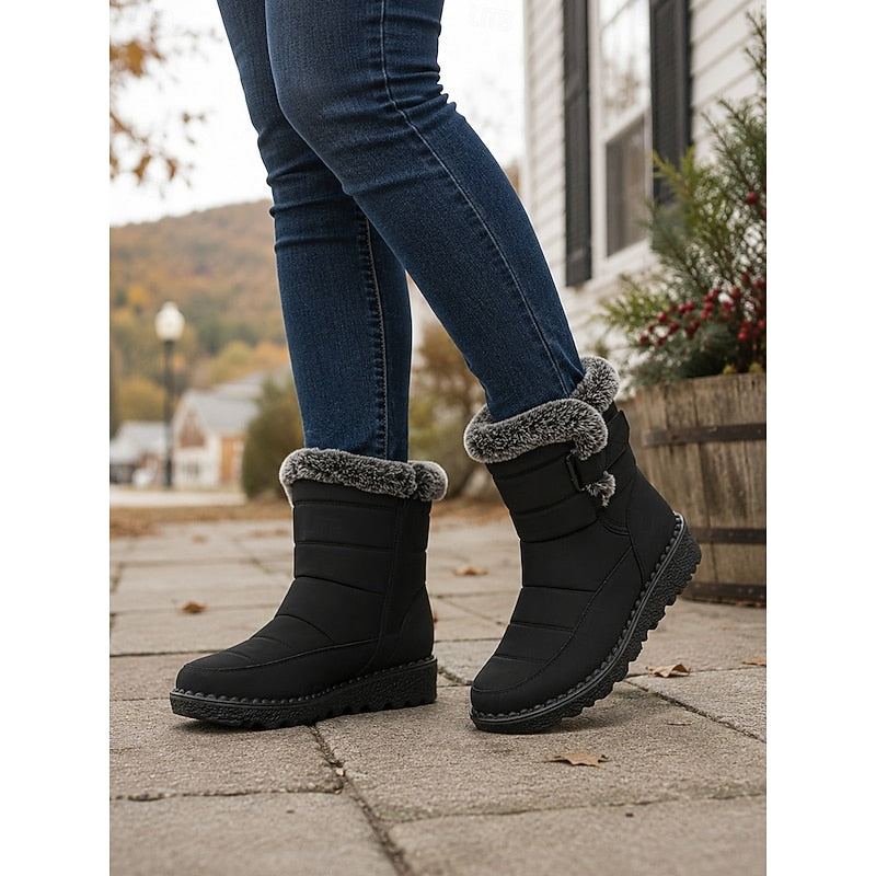 Élowarde | Bottes Neige Femme Imperméables Fourrées - Black - Image 10