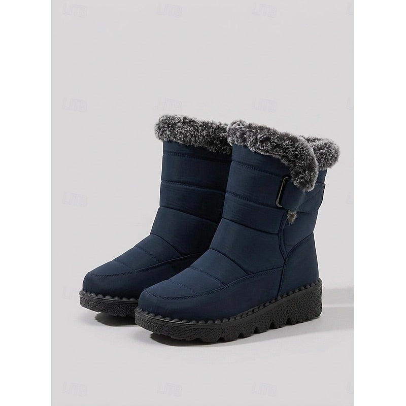 Élowarde | Bottes Neige Femme Imperméables Fourrées - Black - Image 2