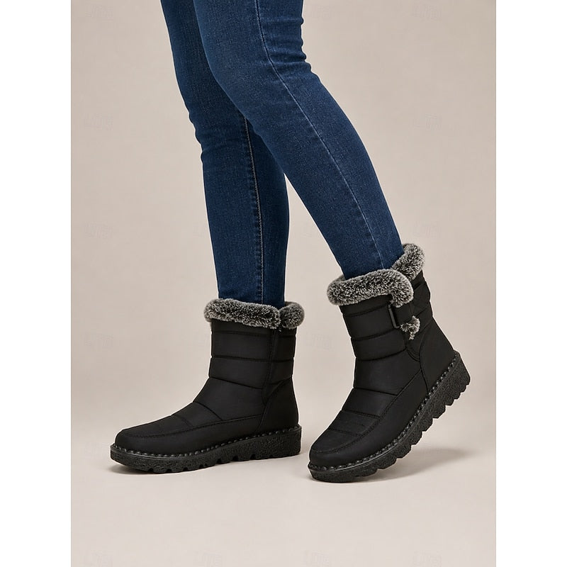 Élowarde | Bottes Neige Femme Imperméables Fourrées - Black - Image 5