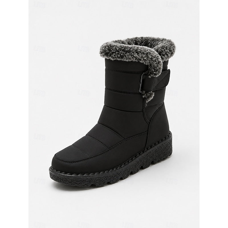 Élowarde | Bottes Neige Femme Imperméables Fourrées - Black - Image 6