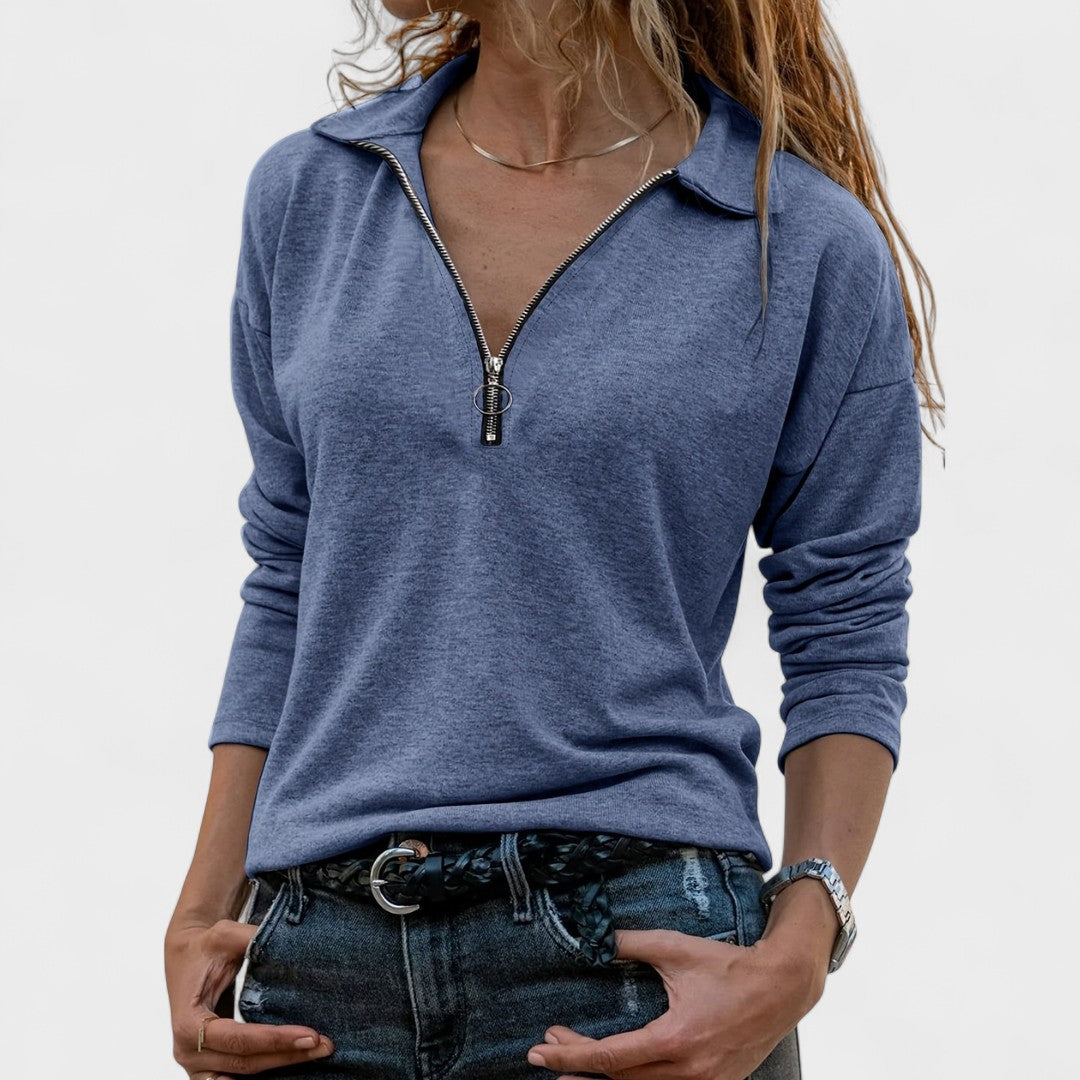 Léowen | Pull Femme Demi-Zip Col Polo - Image 2