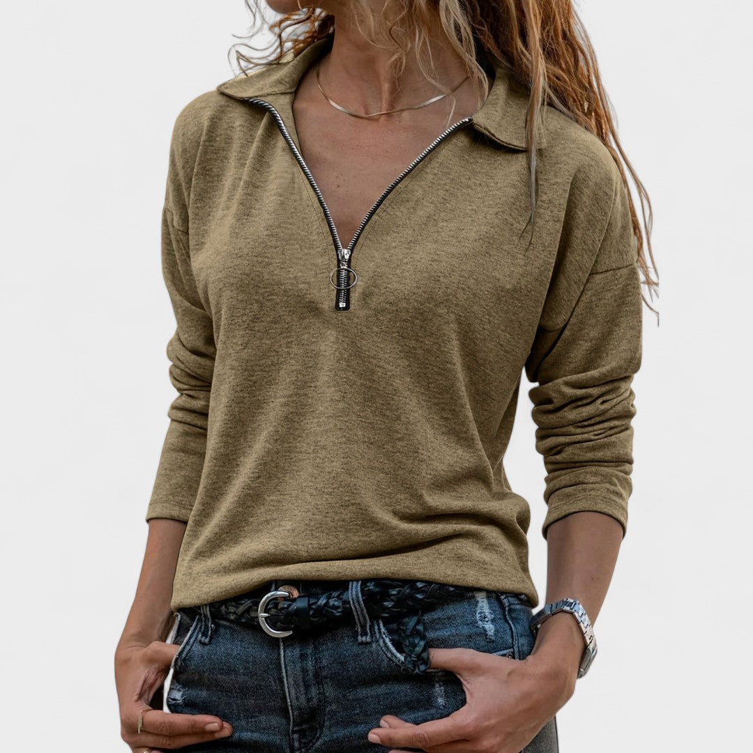 Léowen | Pull Femme Demi-Zip Col Polo - Image 4