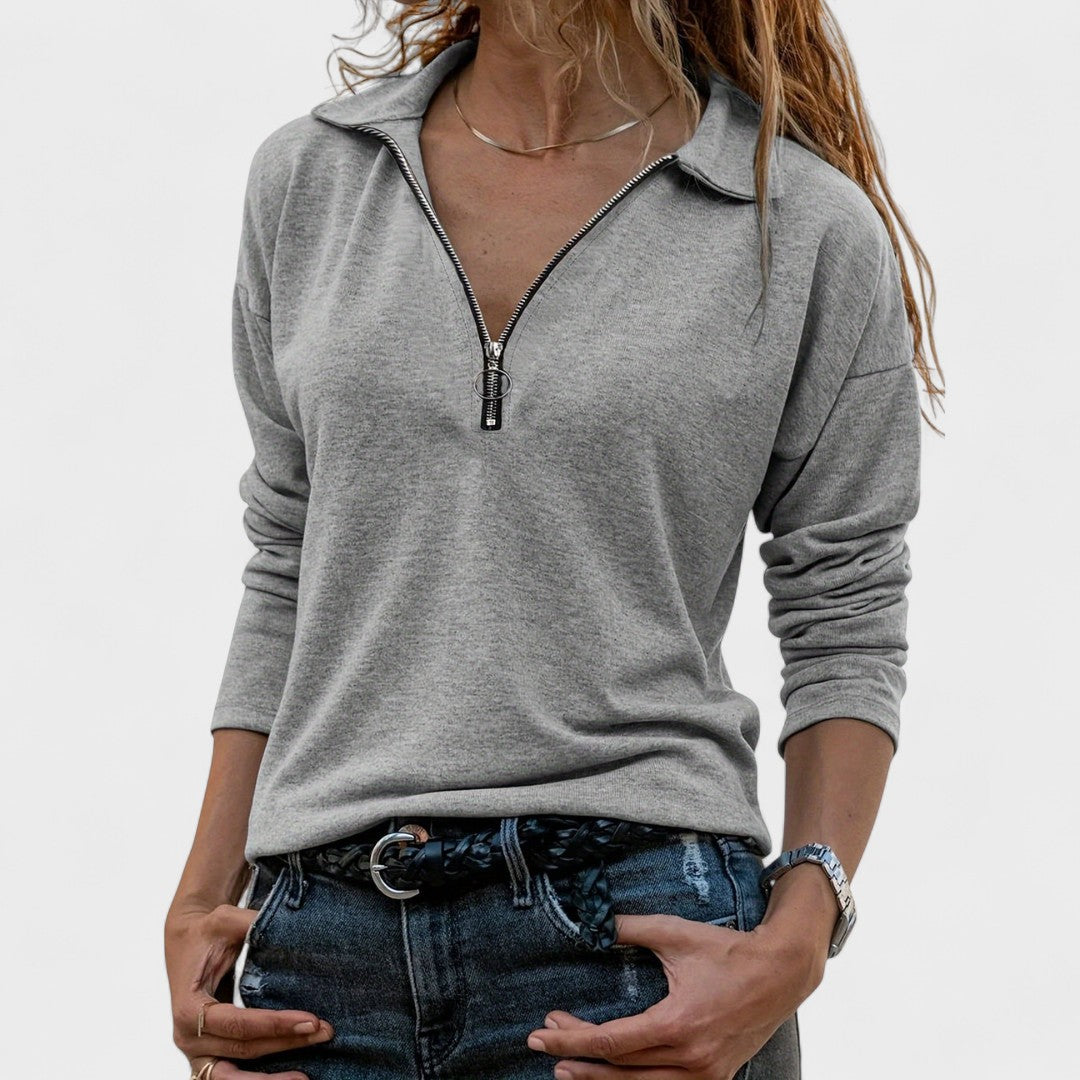 Léowen | Pull Femme Demi-Zip Col Polo - Image 5