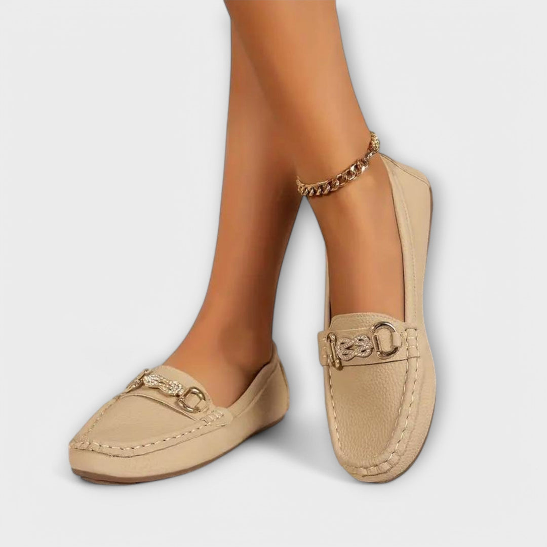Élowïne | Mocassins Femme Sans Lacets Détail Doré - Image 3