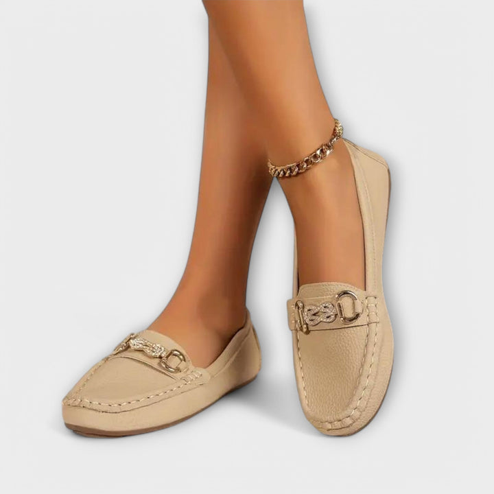 Élowïne | Mocassins Femme Sans Lacets Détail Doré - Image 3