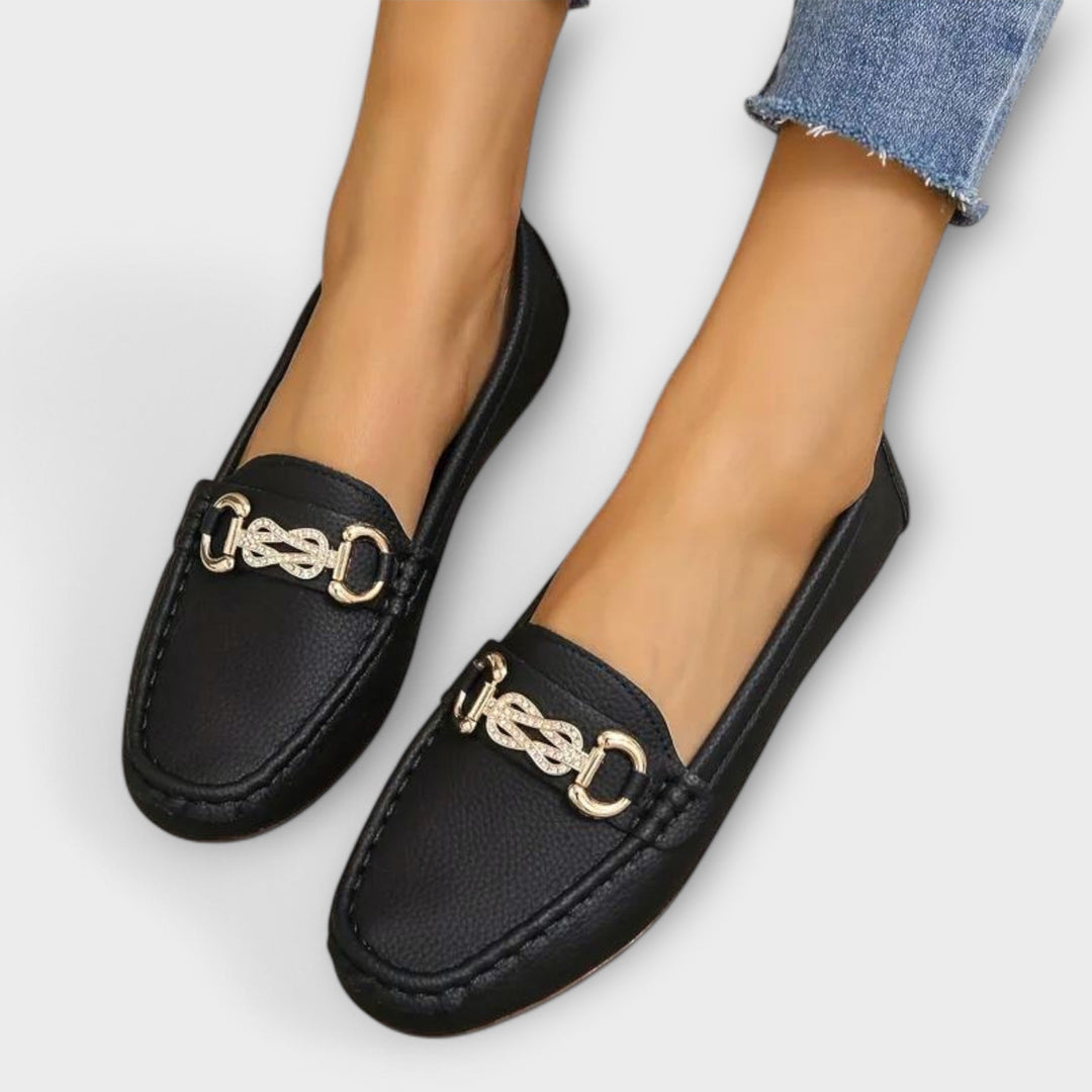 Élowïne | Mocassins Femme Sans Lacets Détail Doré - Image 4