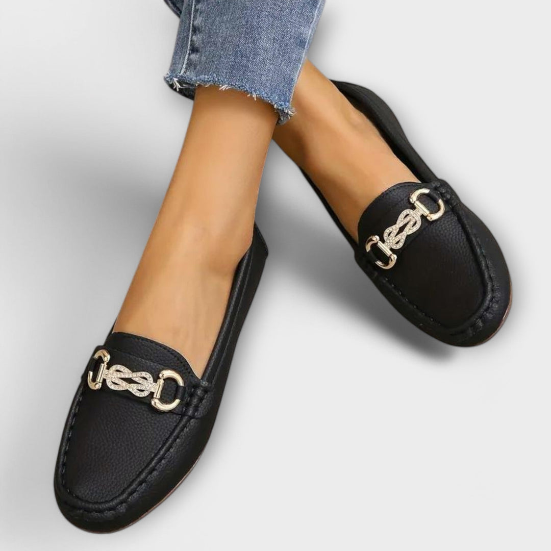 Élowïne | Mocassins Femme Sans Lacets Détail Doré - Image 5