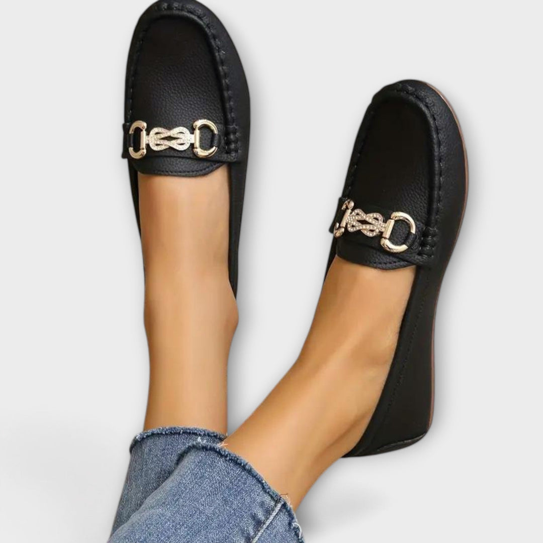 Élowïne | Mocassins Femme Sans Lacets Détail Doré - Image 6