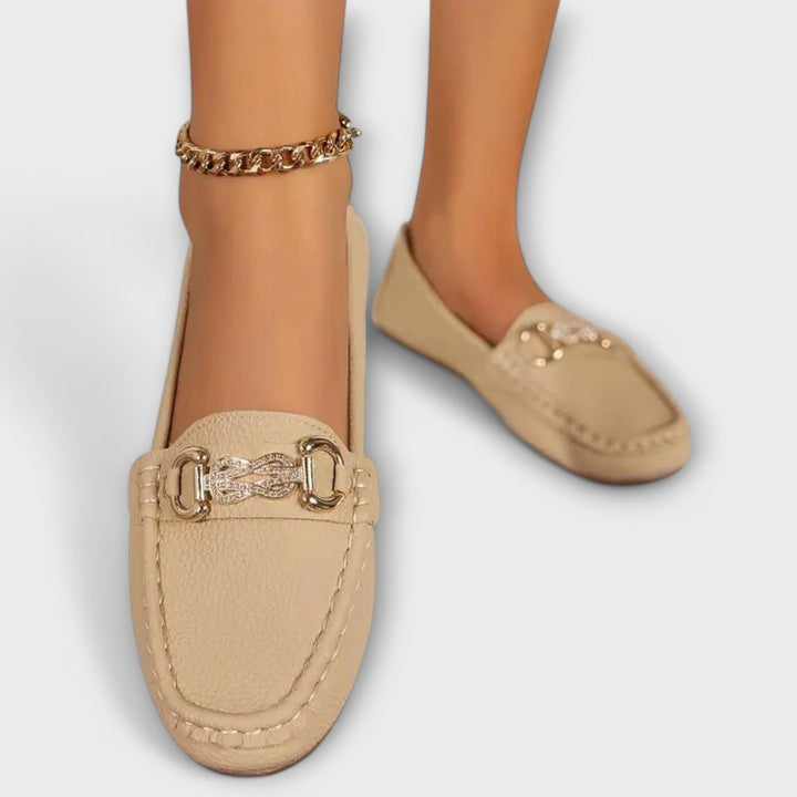 Élowïne | Mocassins Femme Sans Lacets Détail Doré - Image 8