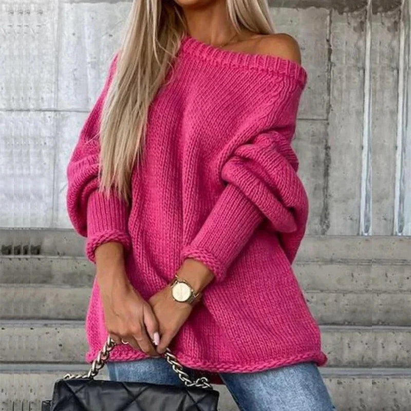 Élowyne | Femme Pull Épaules Dénudées Oversize - Camel - Image 2