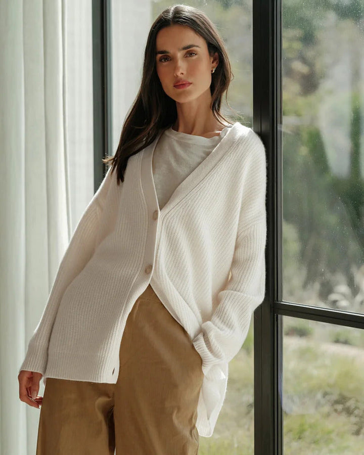 Élvaine | Femme Gilet Oversize Côtelé à Boutons - Taupe - Image 9