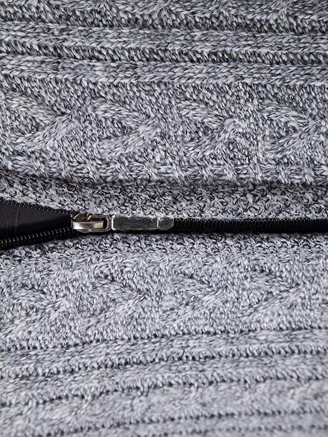 Lévand | Homme Cardigan Zippé Torsadé Col Montant - Black - Image 10