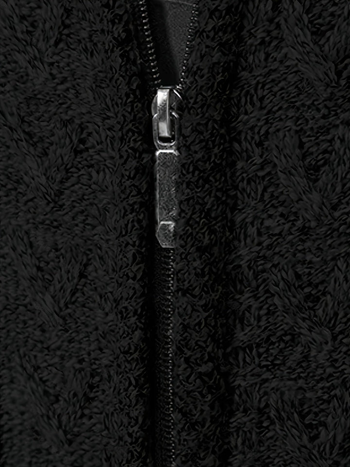 Lévand | Homme Cardigan Zippé Torsadé Col Montant - Black - Image 3