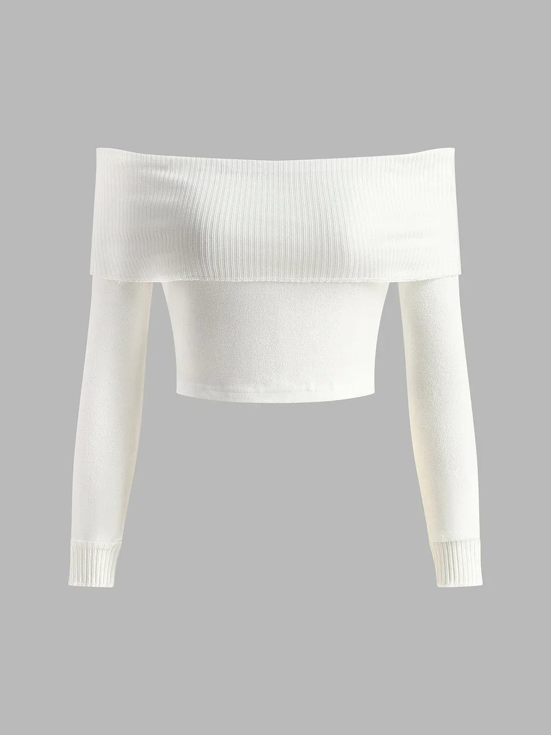 Lévane | Femme Pull Épaules Dénudées Côtelé - White - Image 5
