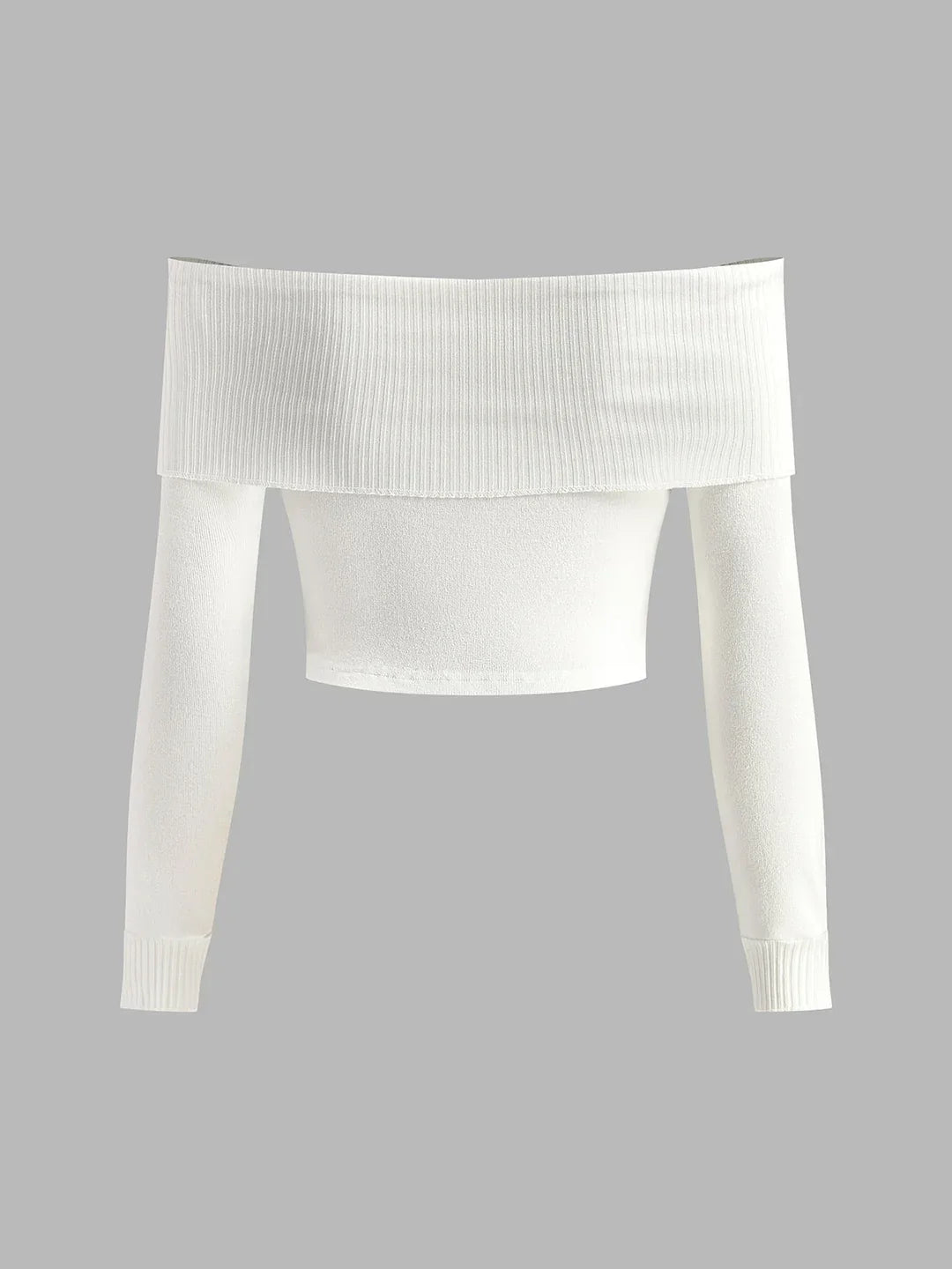 Lévane | Femme Pull Épaules Dénudées Côtelé - White - Image 6