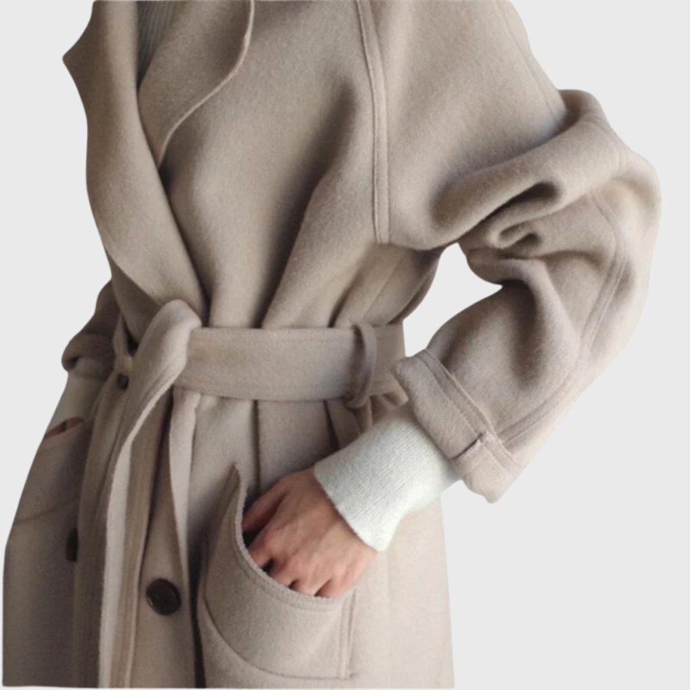 Lévanie | Femme Manteau Long Oversize Col Revers - Image 4