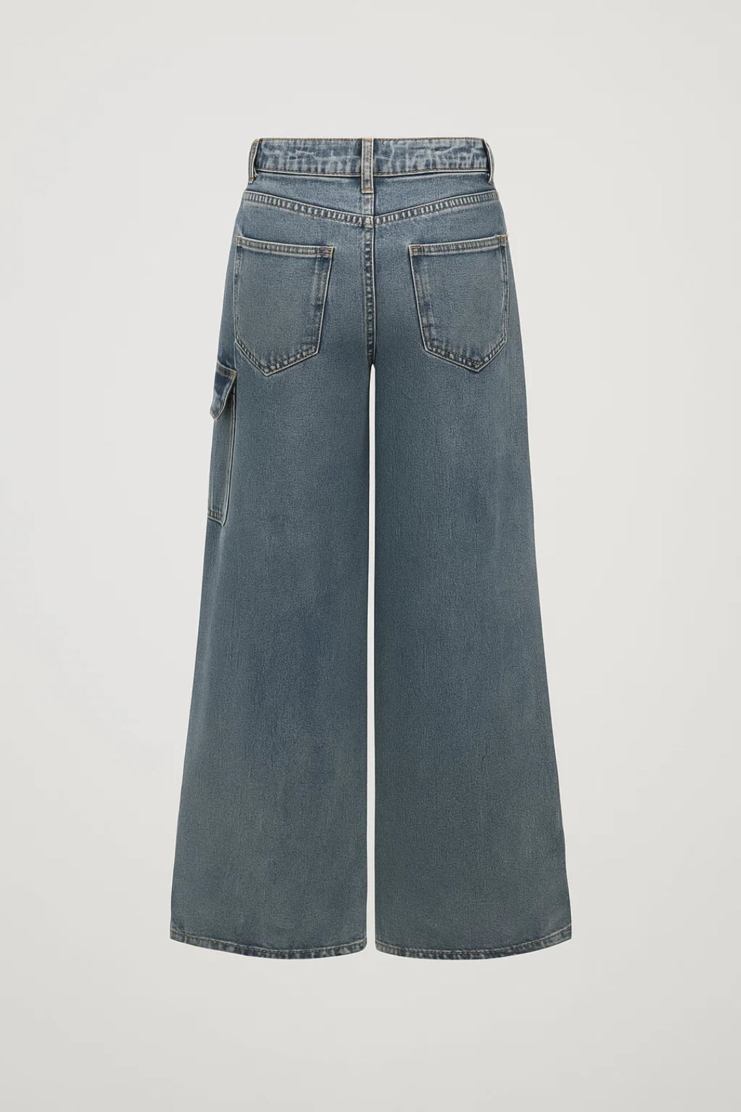 Élvhine | Femme Jean Large Taille Haute Nœuds - Blue - Image 3