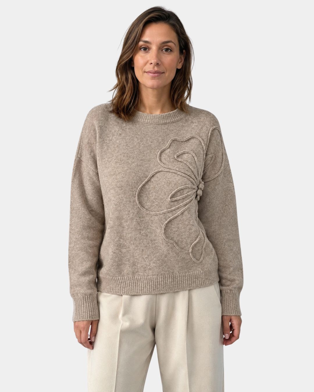 Élvorne | Pull Femme Motif Tricoté - Image 1